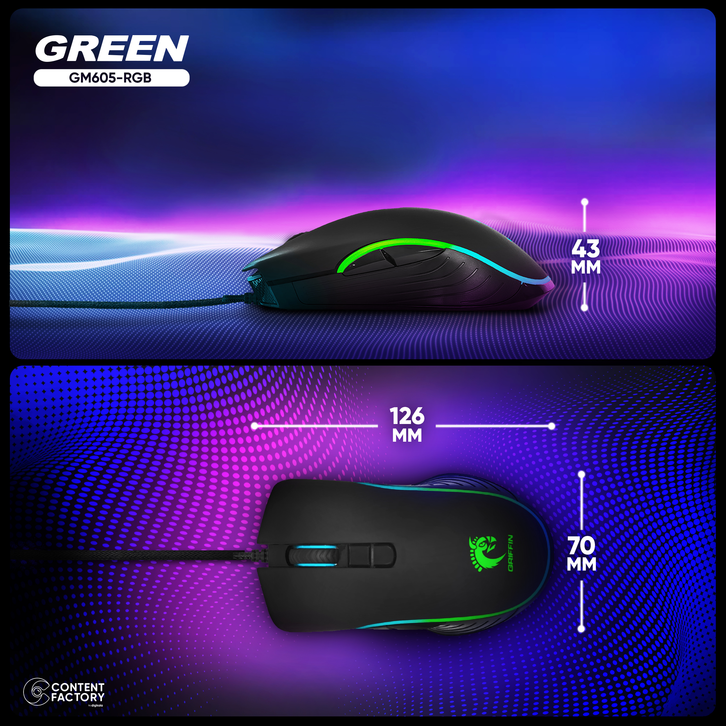 ماوس گرین مدل GM605-RGB - Image 7